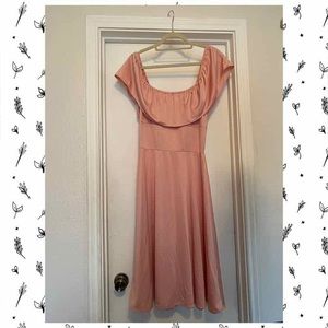 Vintage pink off the shoulder dress